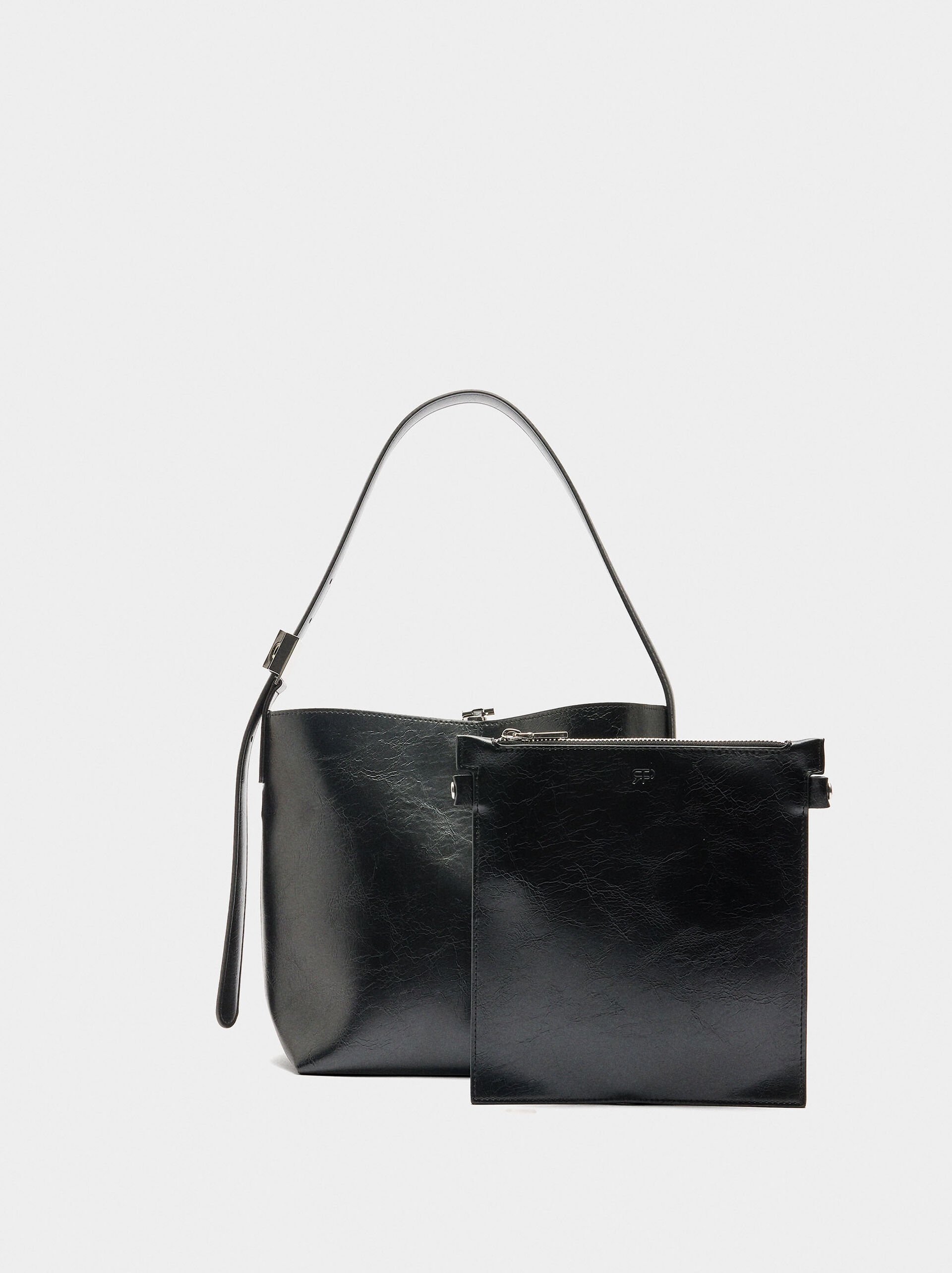 Bucket bag with cracked effect image number 2.0