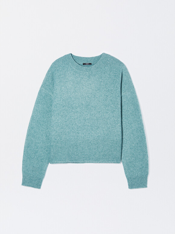 Knit Sweater, Green, hi-res