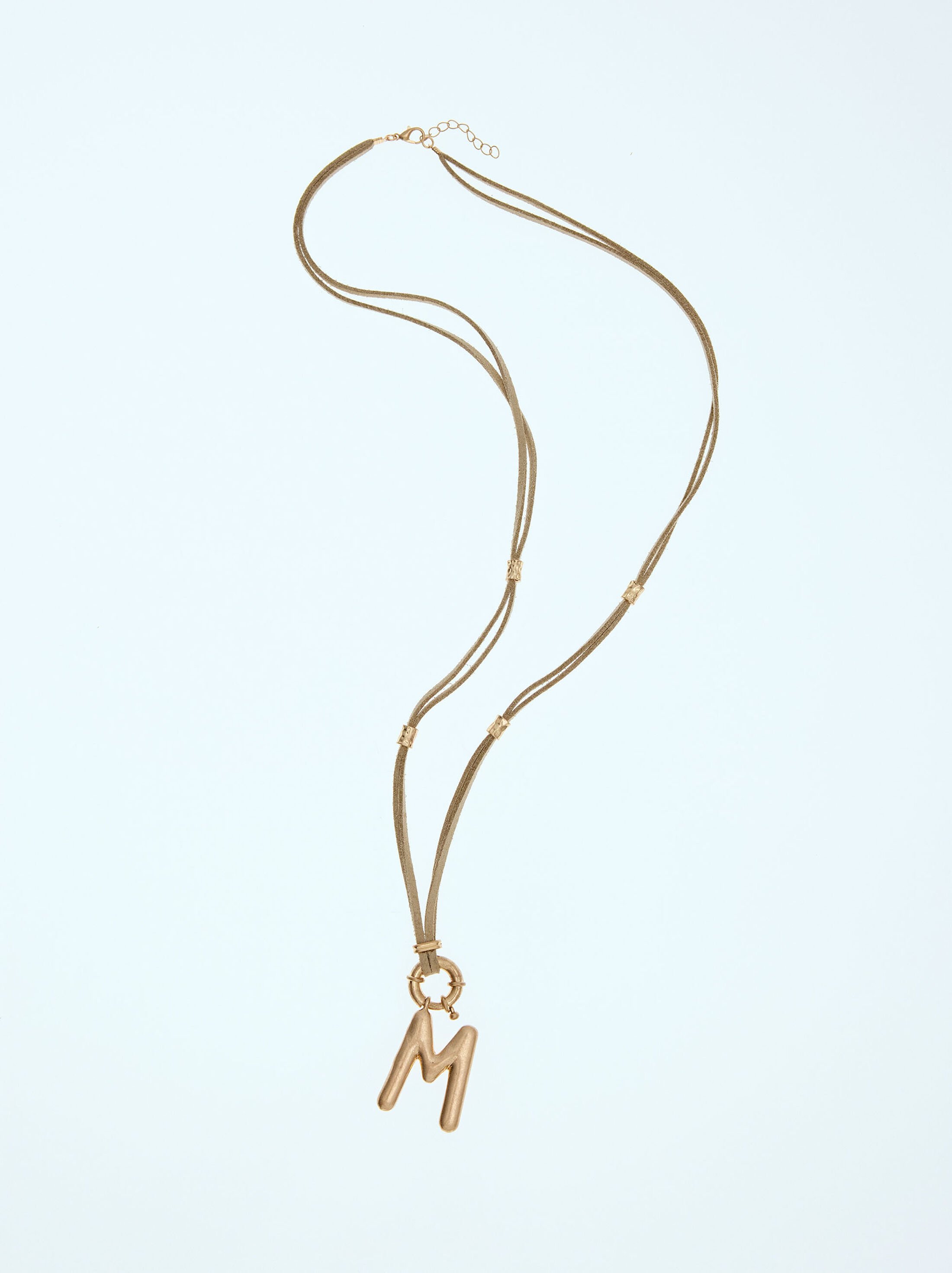 Cord necklace with letter image number 0.0