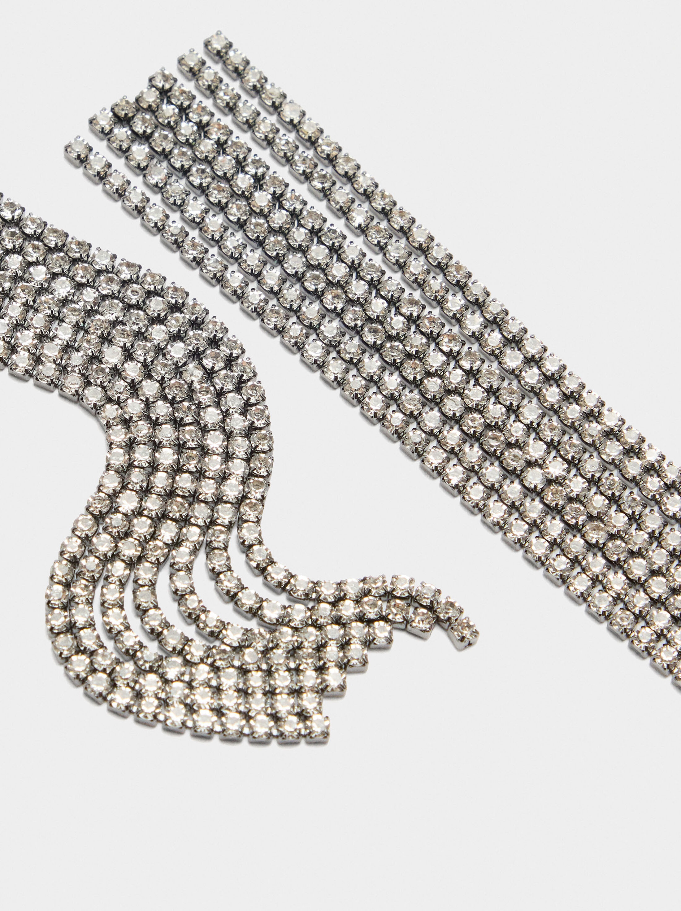 Long chain earrings with crystals image number 2.0