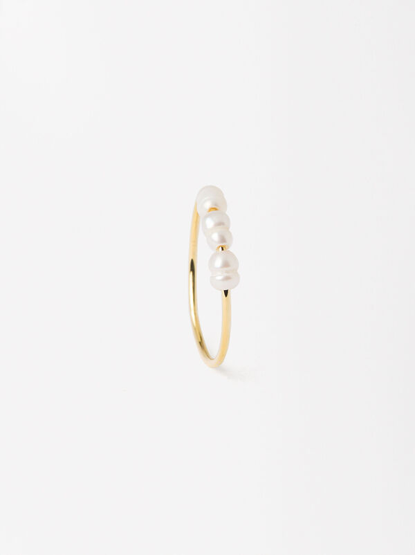 Ring with faux pearls - 925 sterling silver