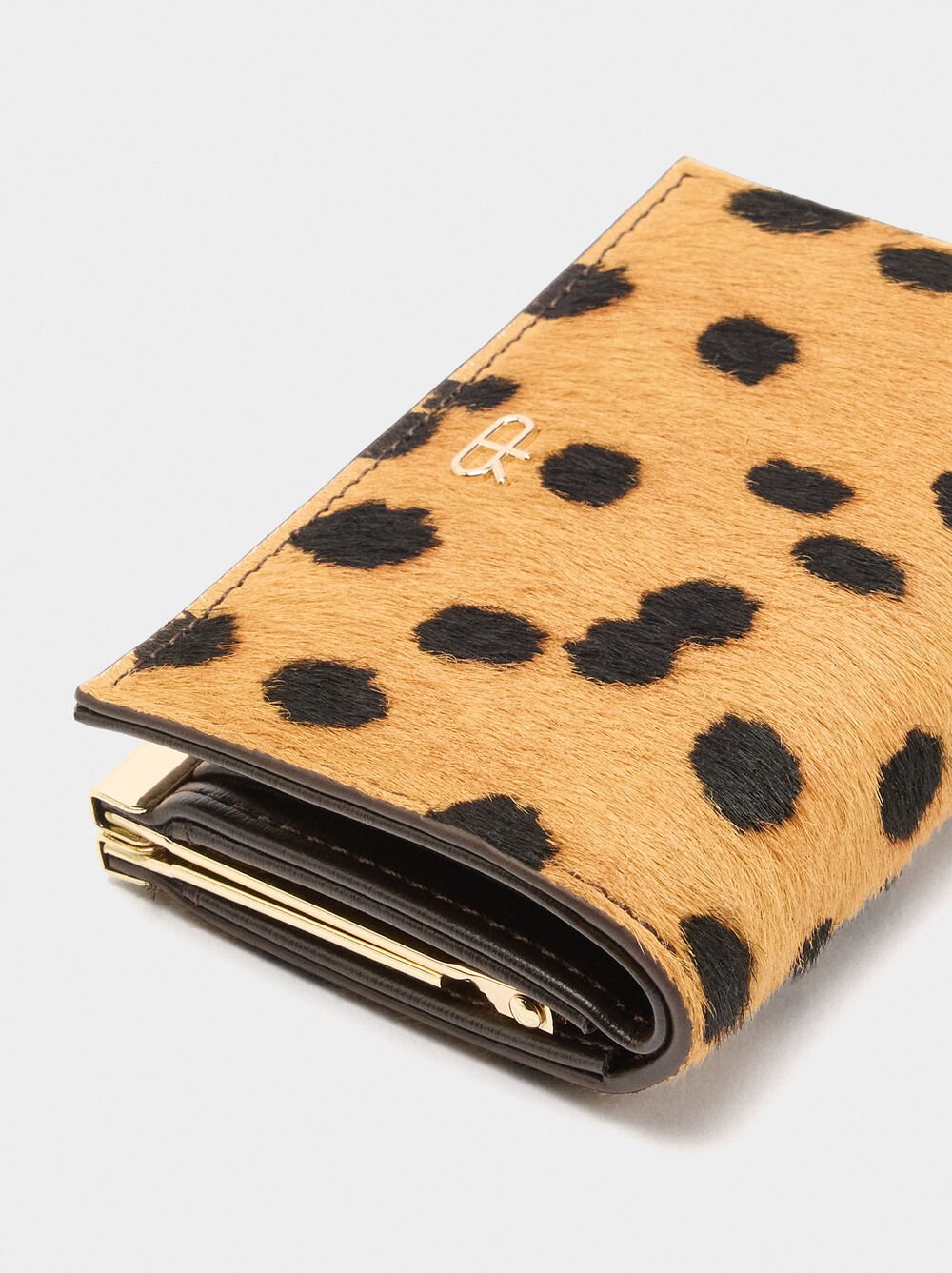Animal printed leather wallet