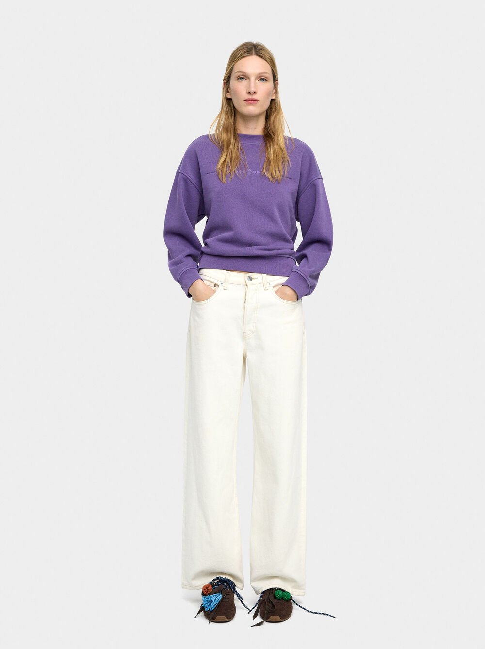 Cotton sweatshirt with embroidery