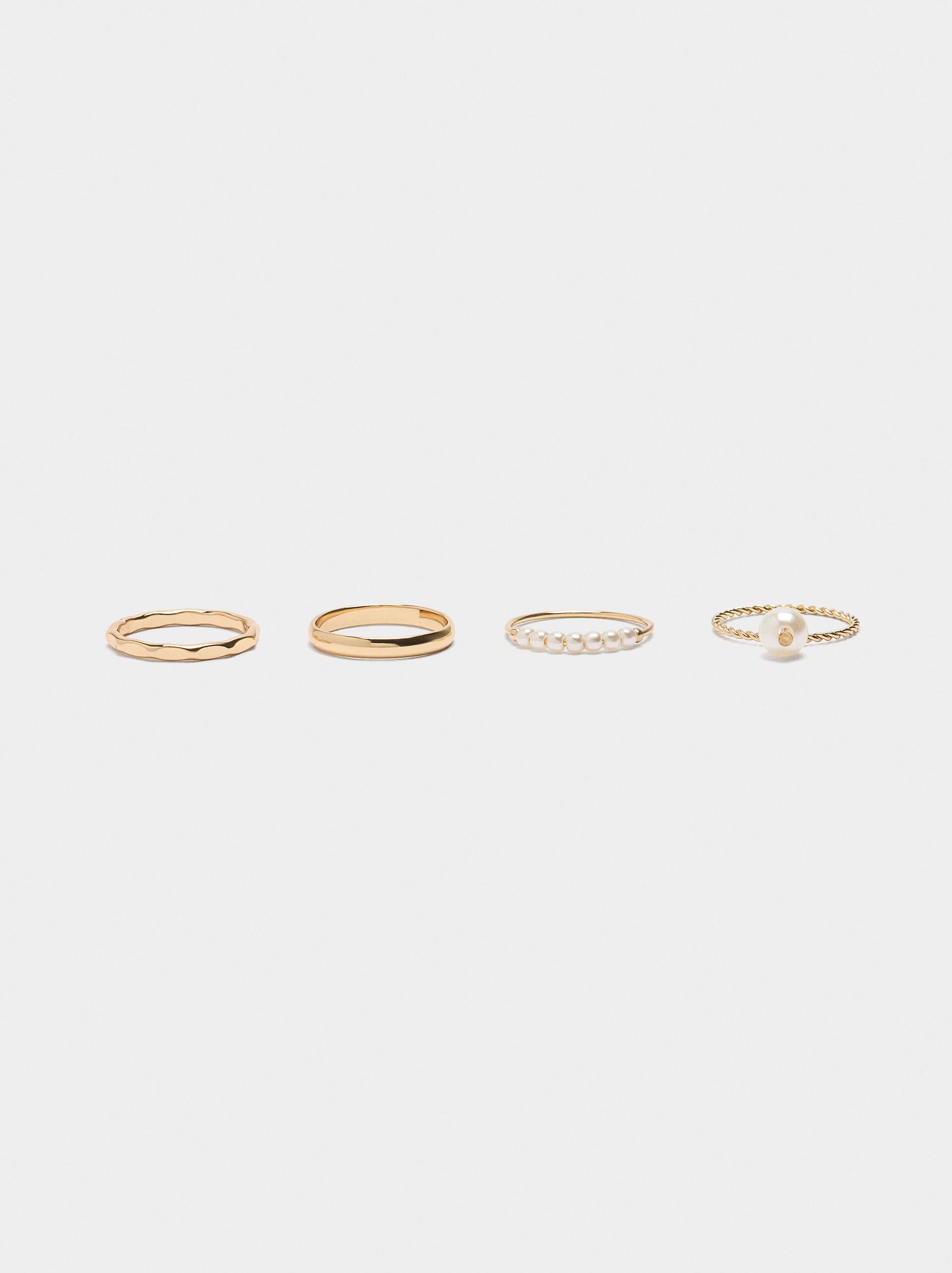 Set of rings with pearls image number 1.0