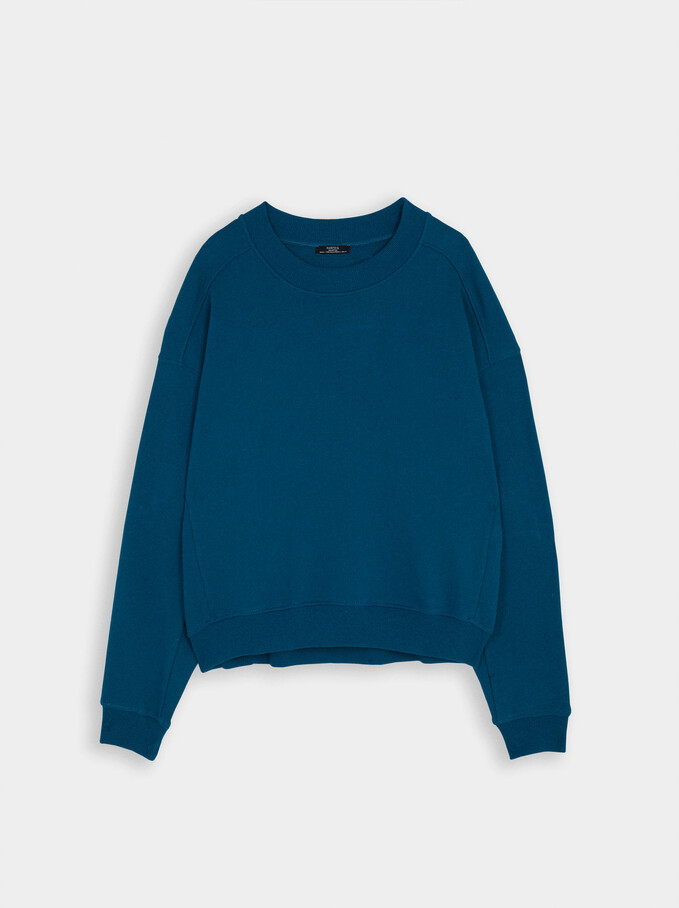 100% Cotton Sweatshirt, Green, hi-res