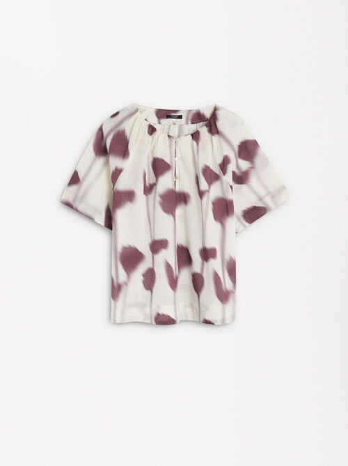 Printed cotton blouse