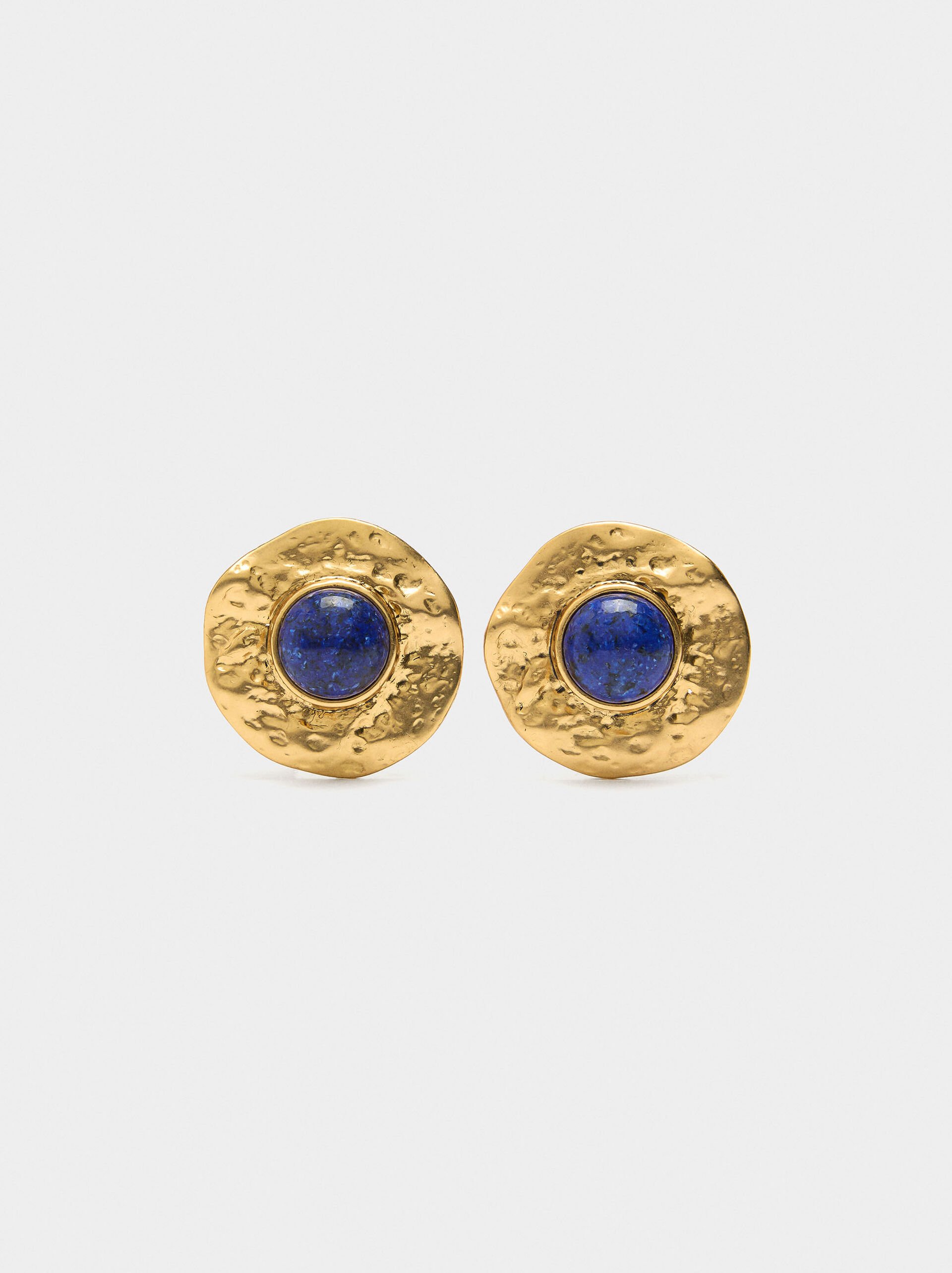 Pendientes redondos con piedras image number 1.0