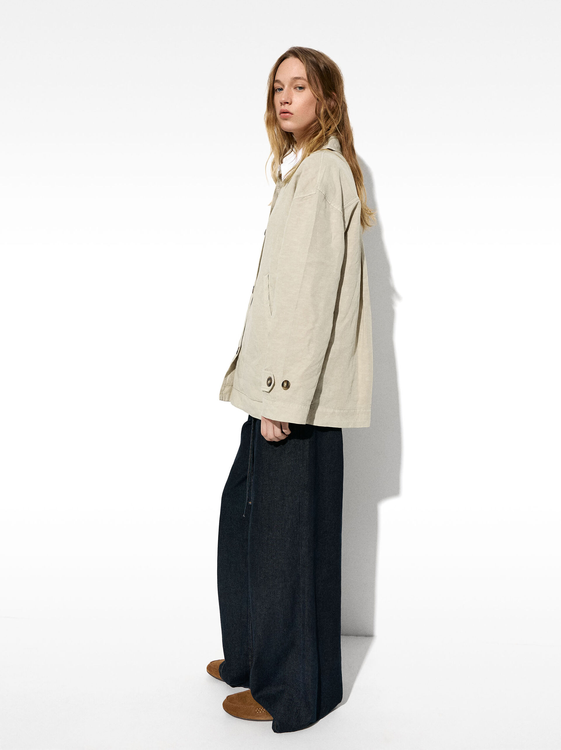 Coat with linen - lyocell image number 2.0