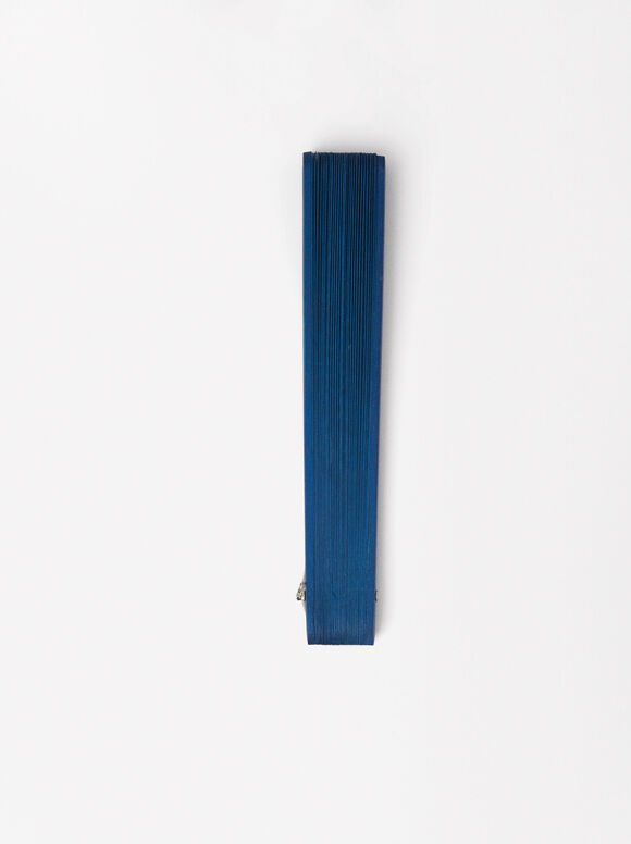 Bamboo Perforated Fan, Blue, hi-res