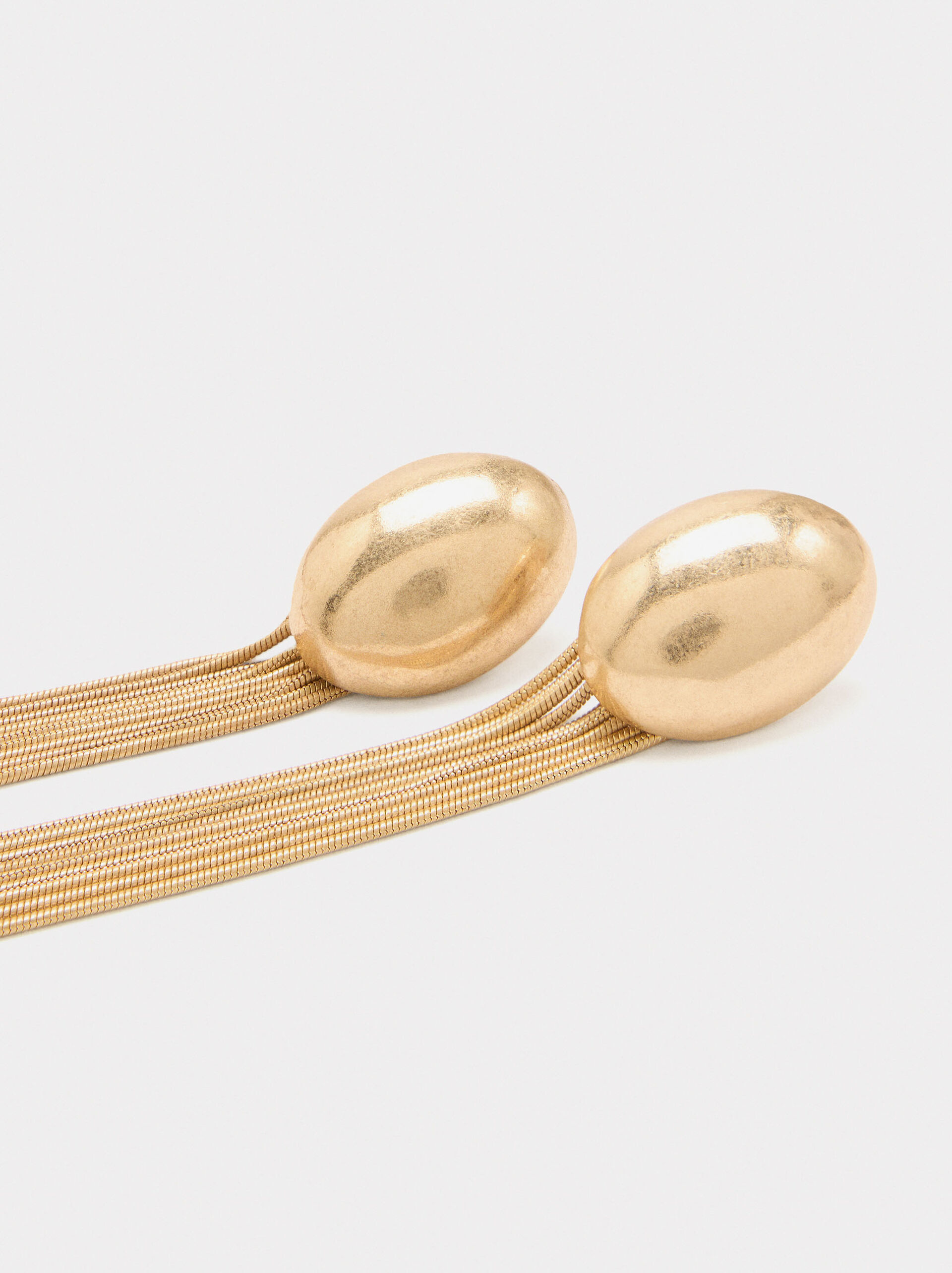 Long earrings with metallic fringes image number 2.0