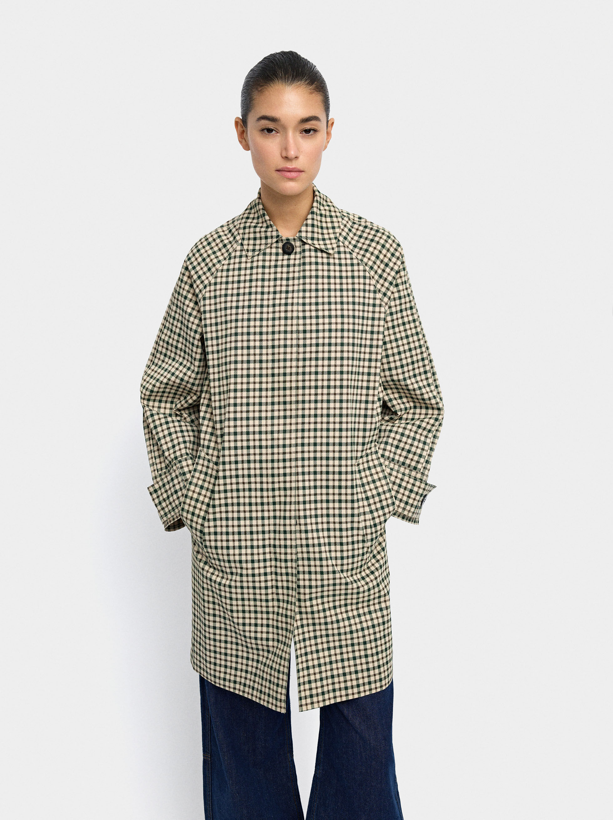 Parka with printed check pattern Multicolor | Parfois UK