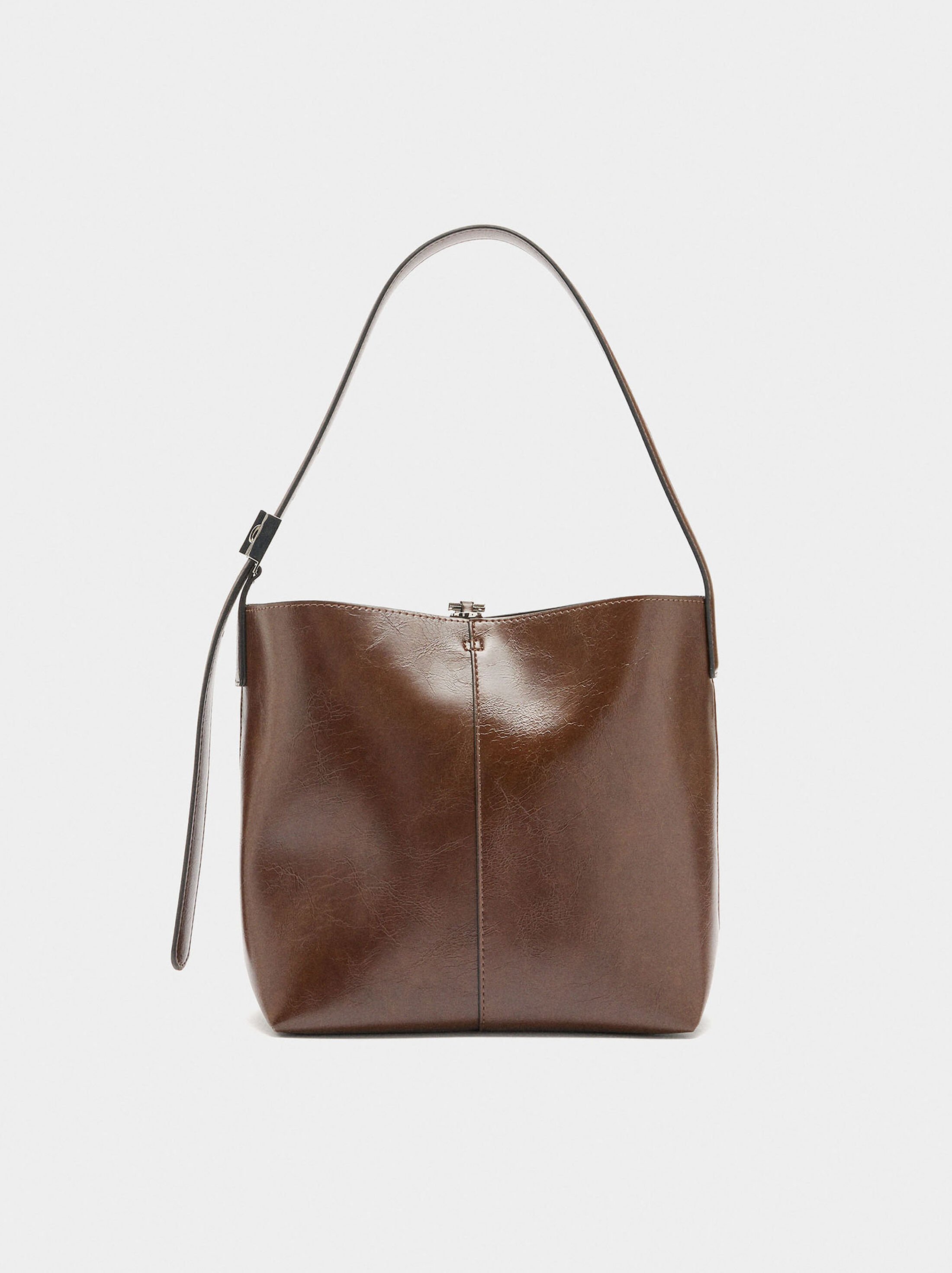 Bucket bag with cracked effect image number 5.0