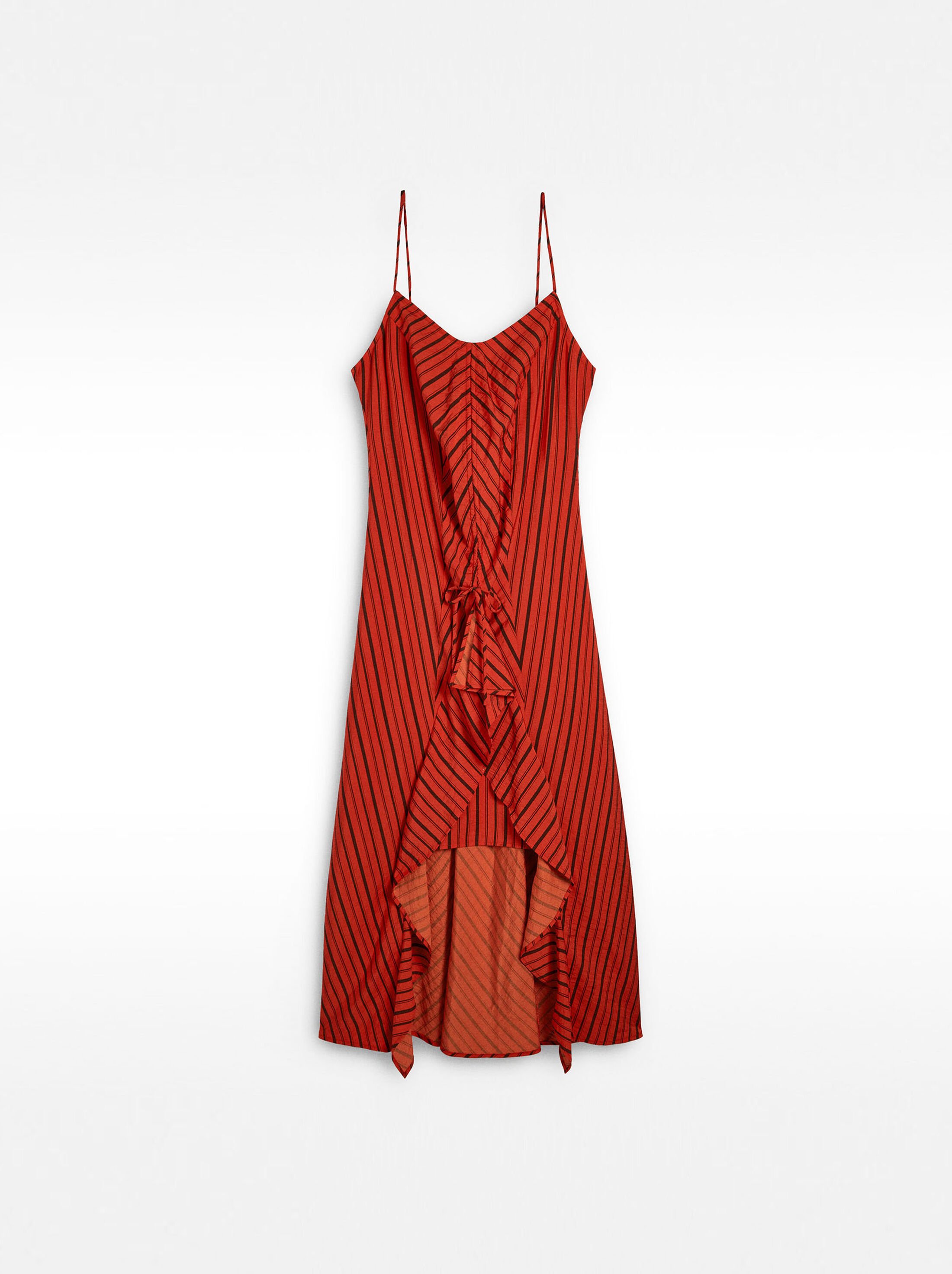 Vestido midi a rayas con tirantes image number 7.0