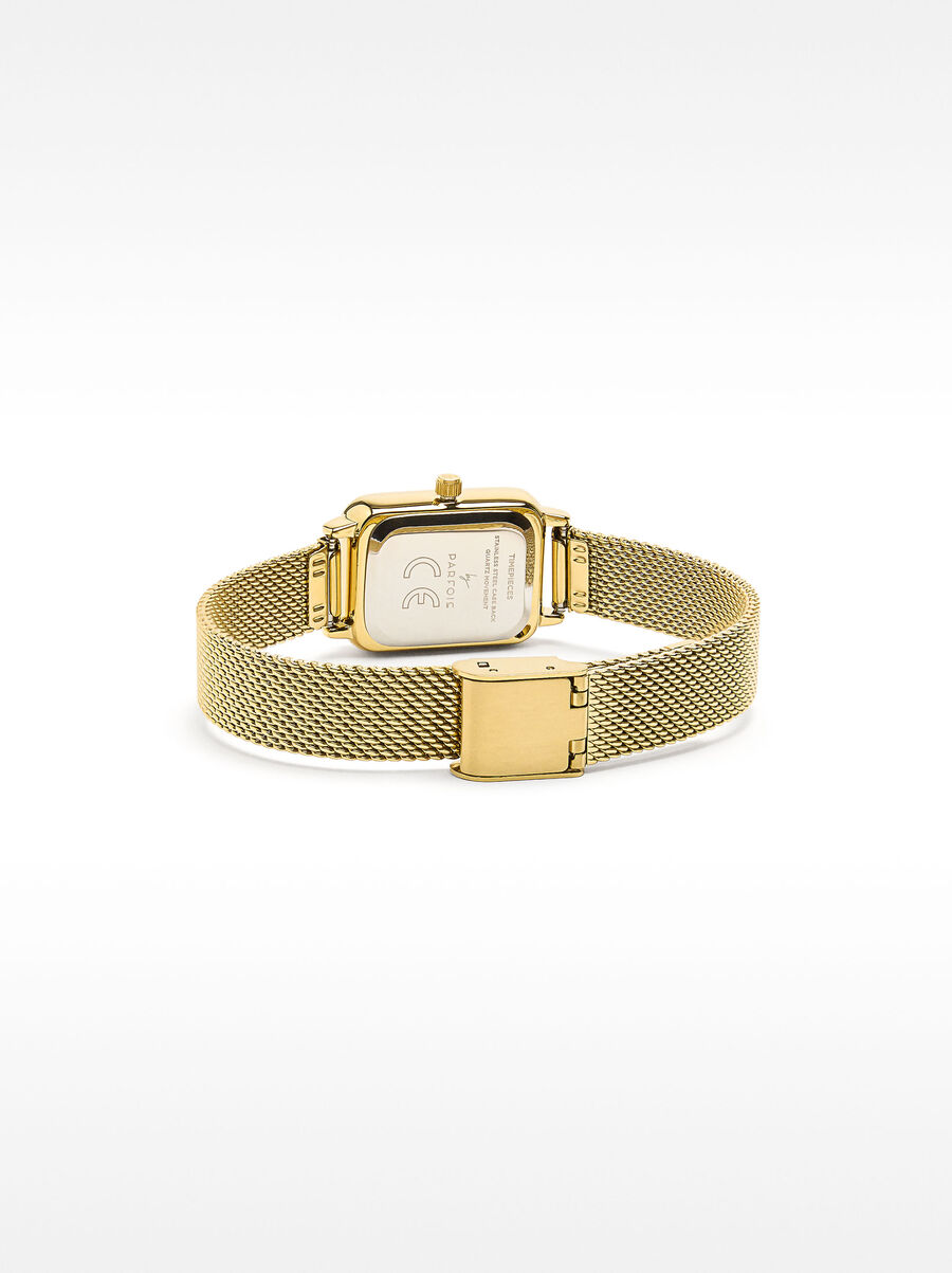 Watch with stainless steel mesh strap