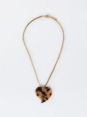 Golden Necklace With Heart image number 0.0