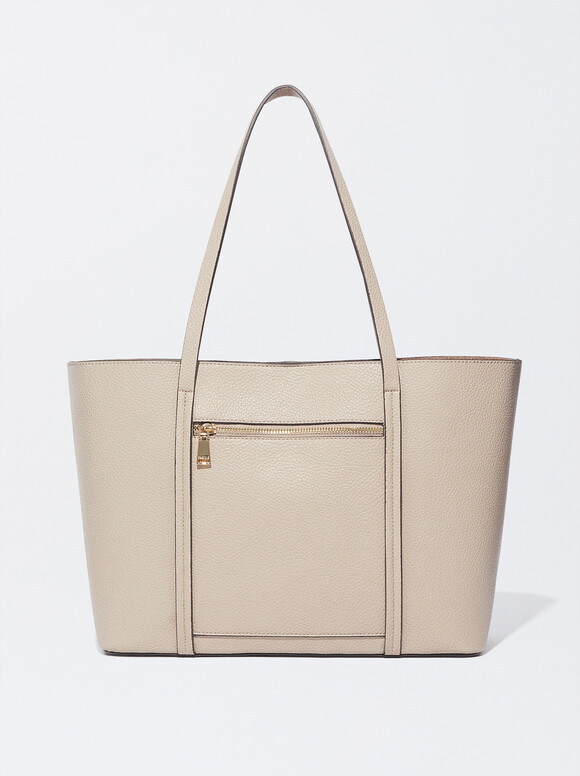 Shopper With Removable Bag, Ecru, hi-res
