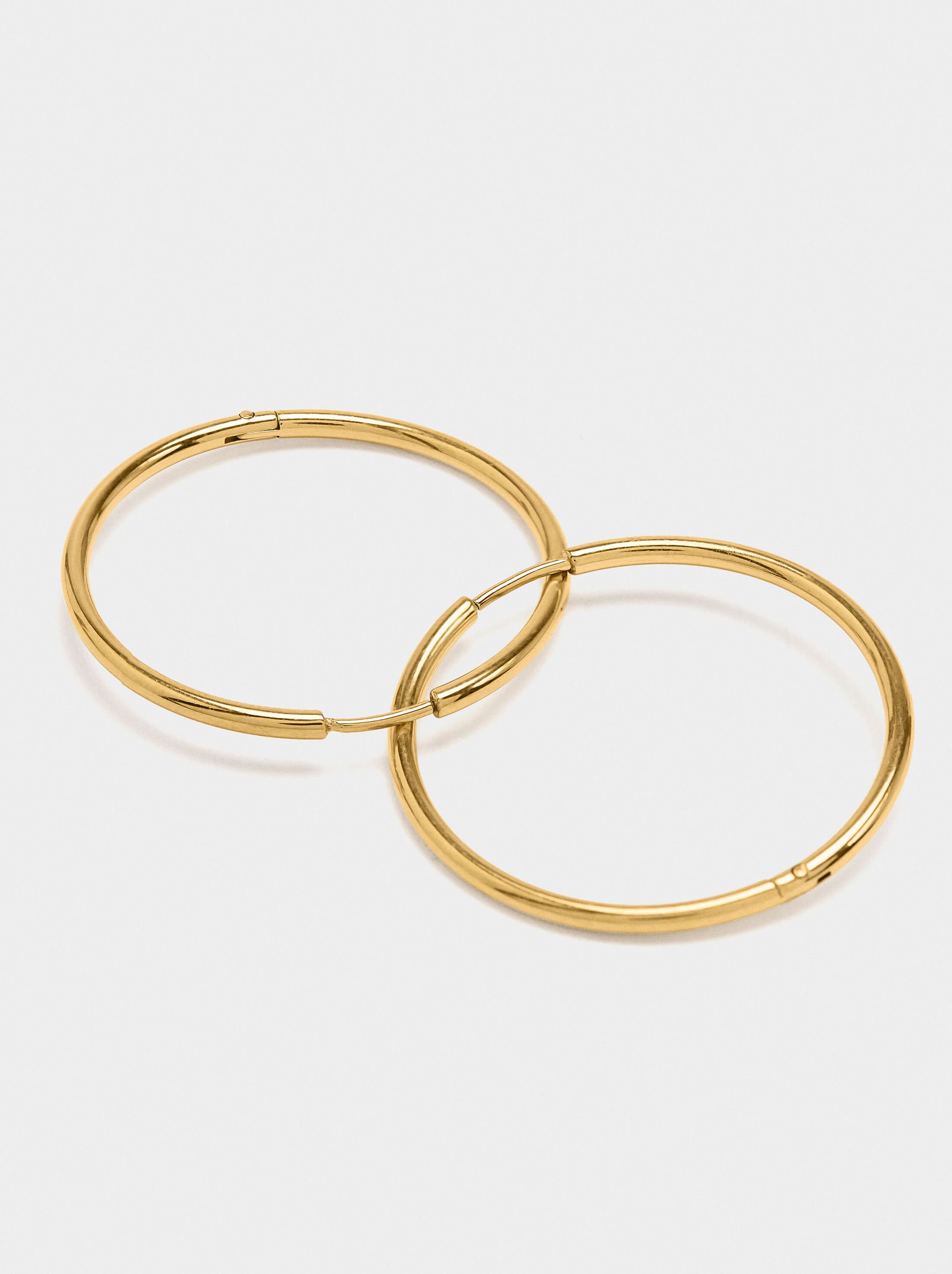 Smooth hoop earrings - stainless steel image number 1.0