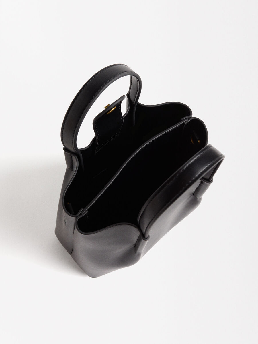 Borsa tote effetto craquelé