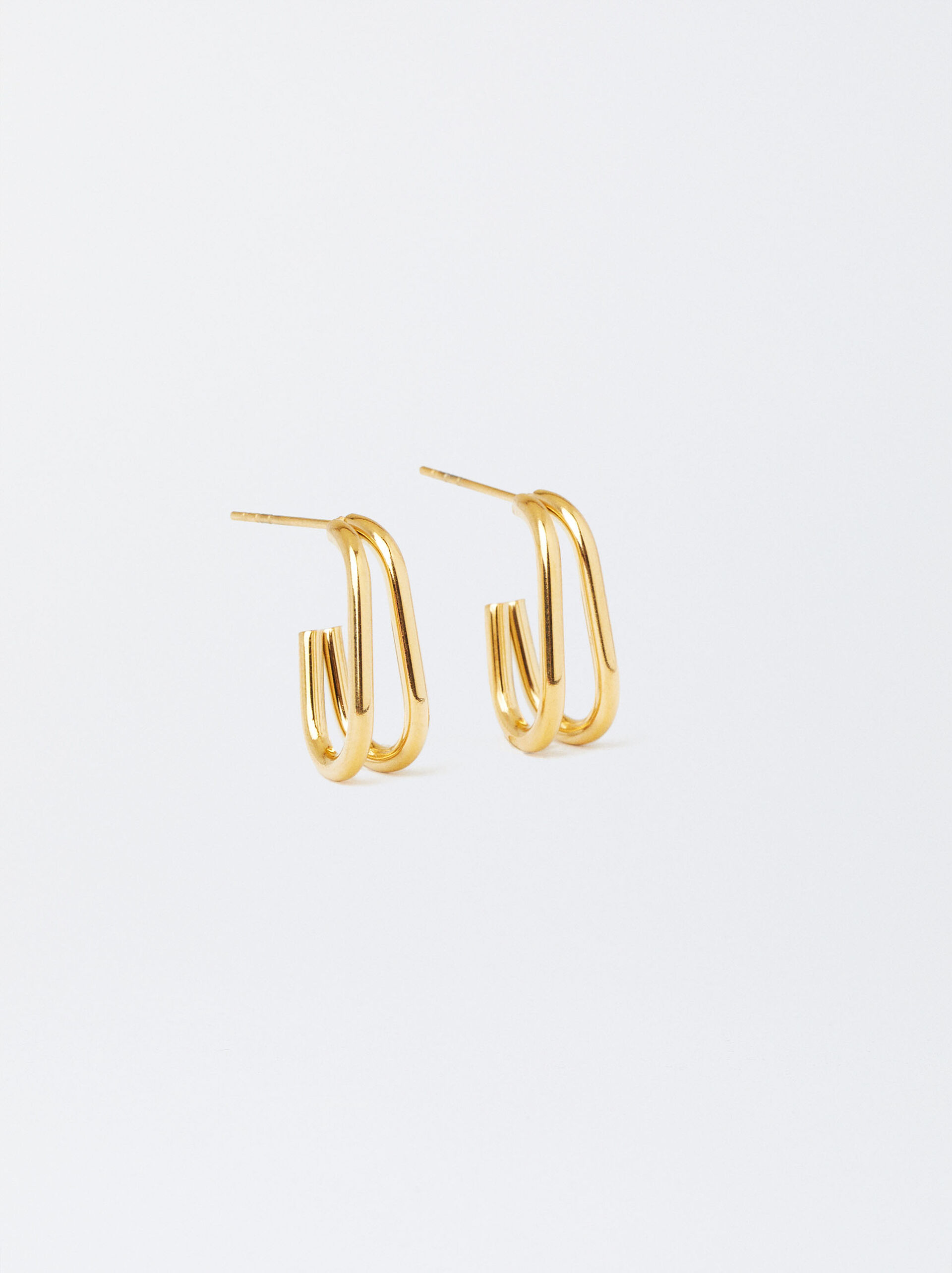 Golden Stainless Steel Earrings image number 0.0
