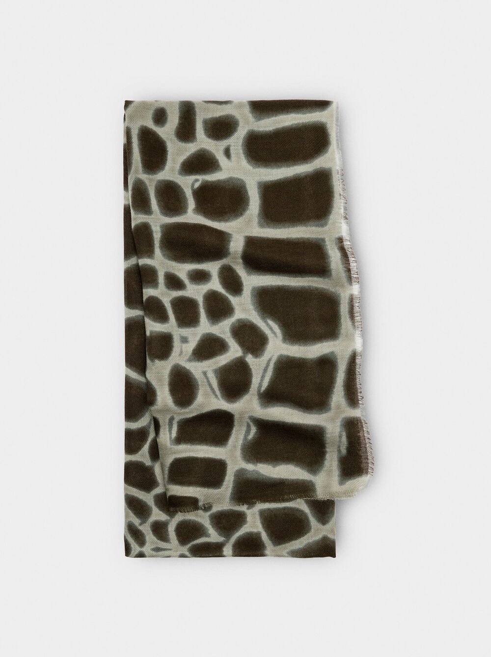 Printed scarf with wool blend