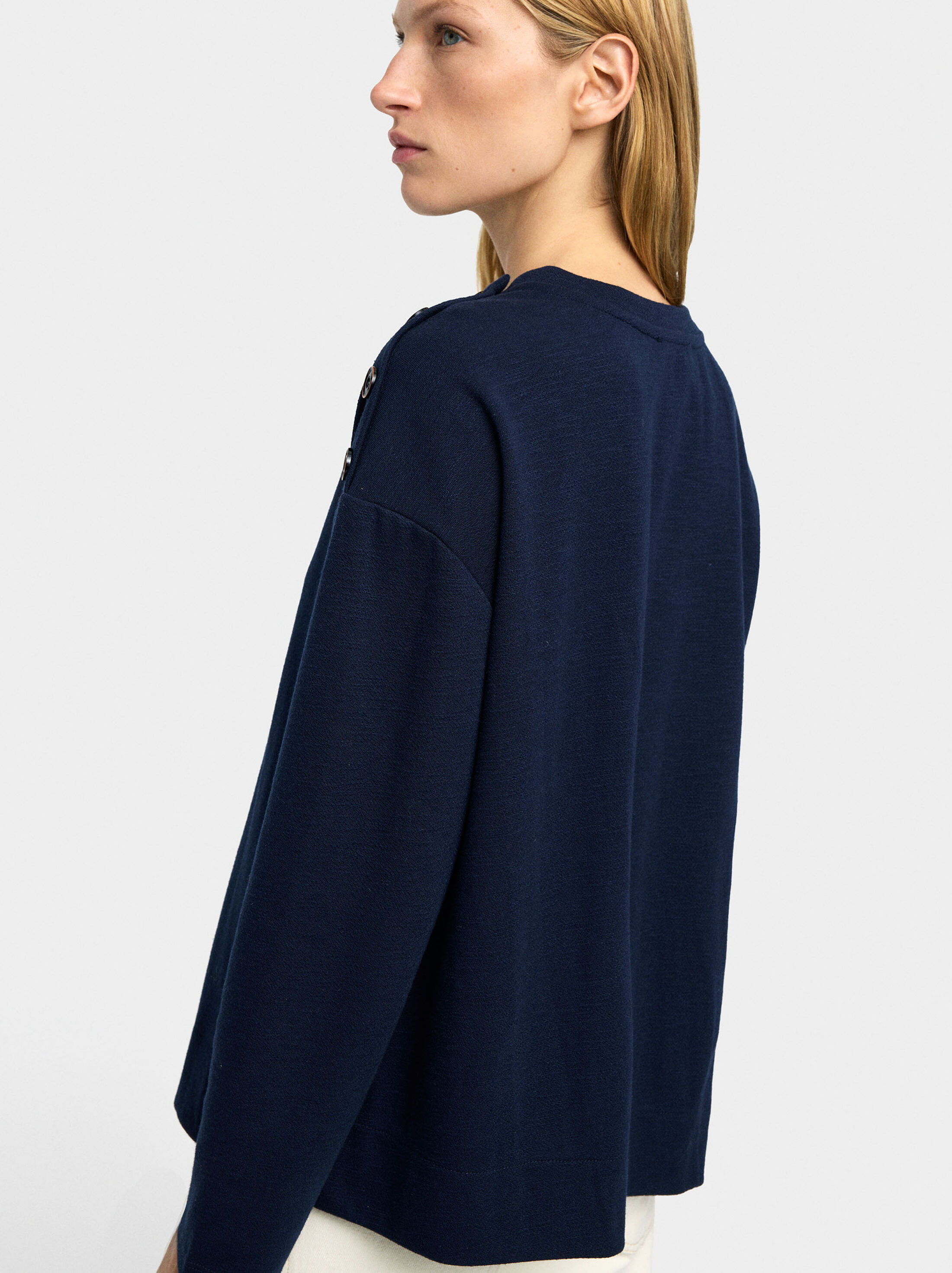 Long-sleeve sweater with buttons image number 3.0