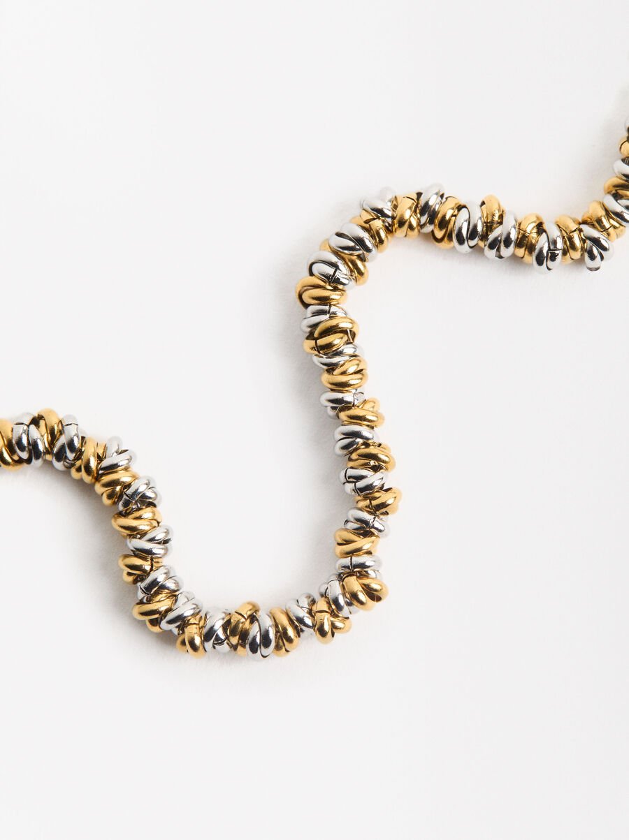 Bicolor intertwined rings bracelet - stainless steel