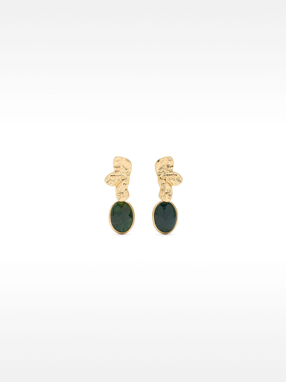 Half-flower earrings with stone