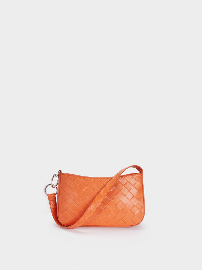 Braided Shoulder Bag, Orange, hi-res