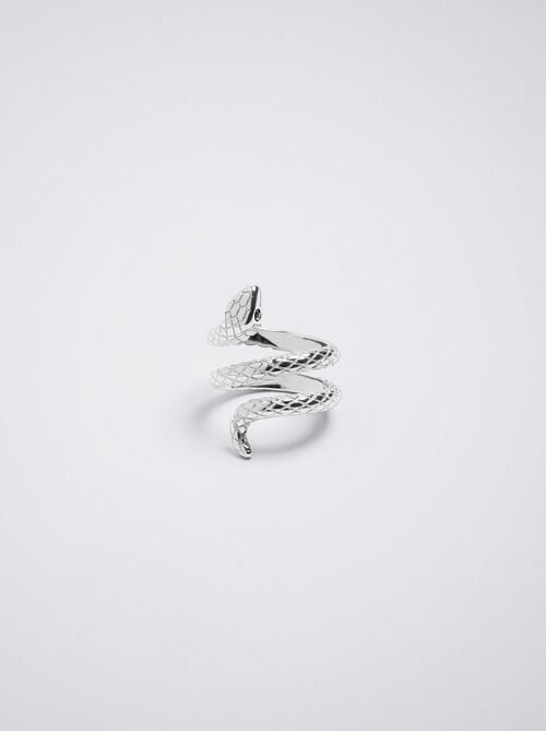 Stainless steel ring with snake