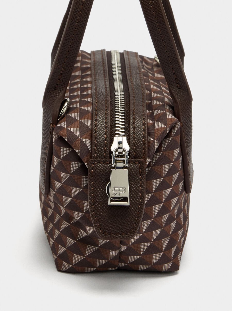 Bolso bandolera estampado de nylon