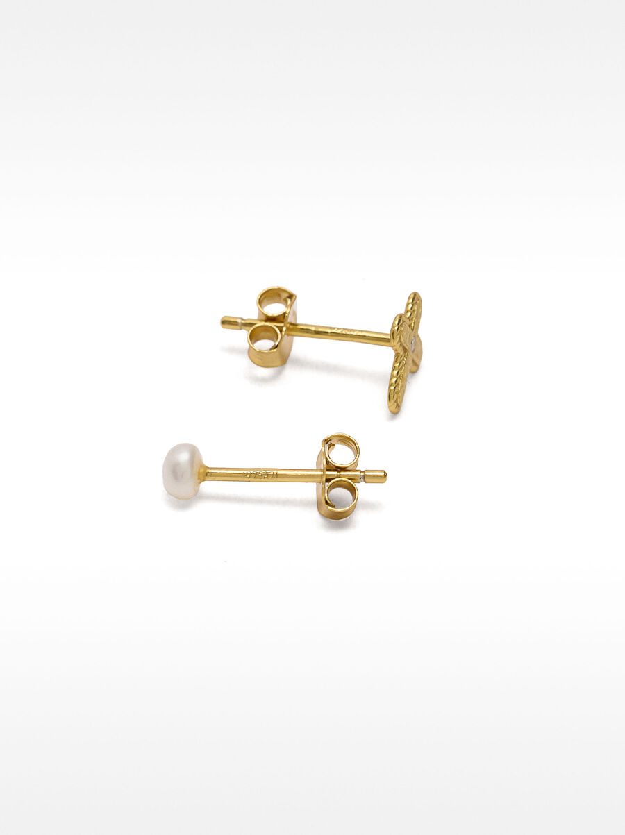 Creolen-Set mit Süßwasserperlen – 925 Sterlingsilber