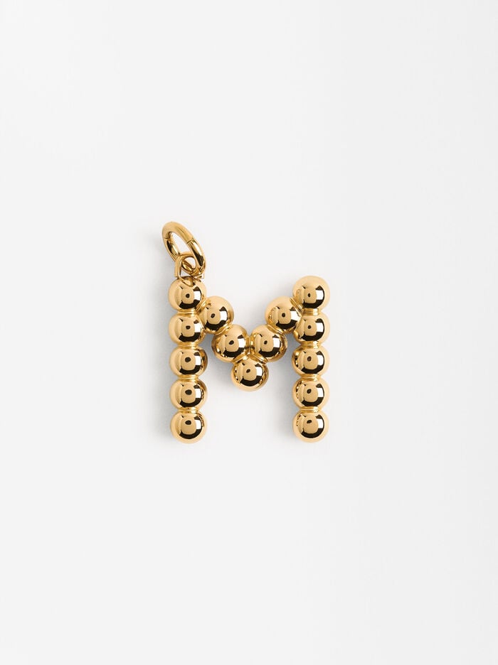 Charm de acero inoxidable letra