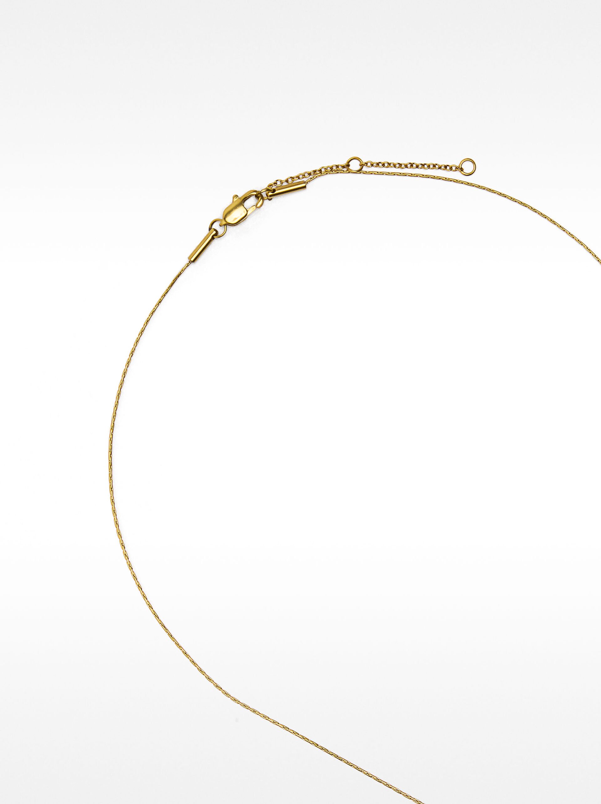 Collier court avec quartz transparent – acier inoxydable image number 4.0
