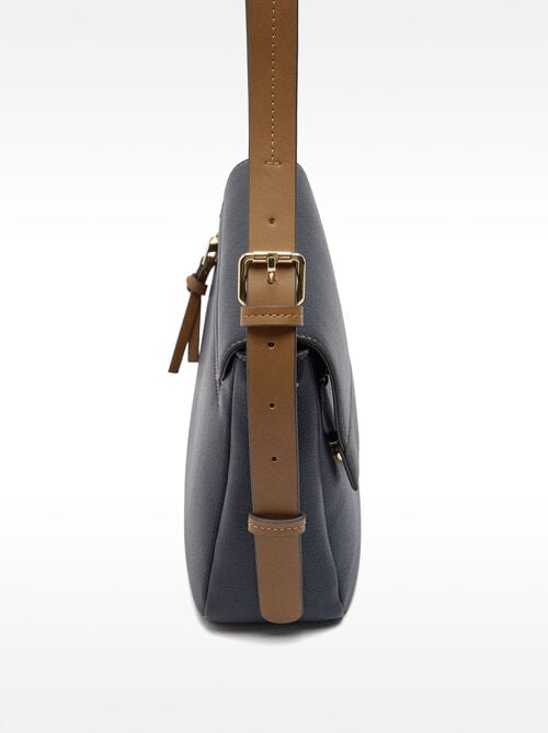 Crossbody bag with flap closure