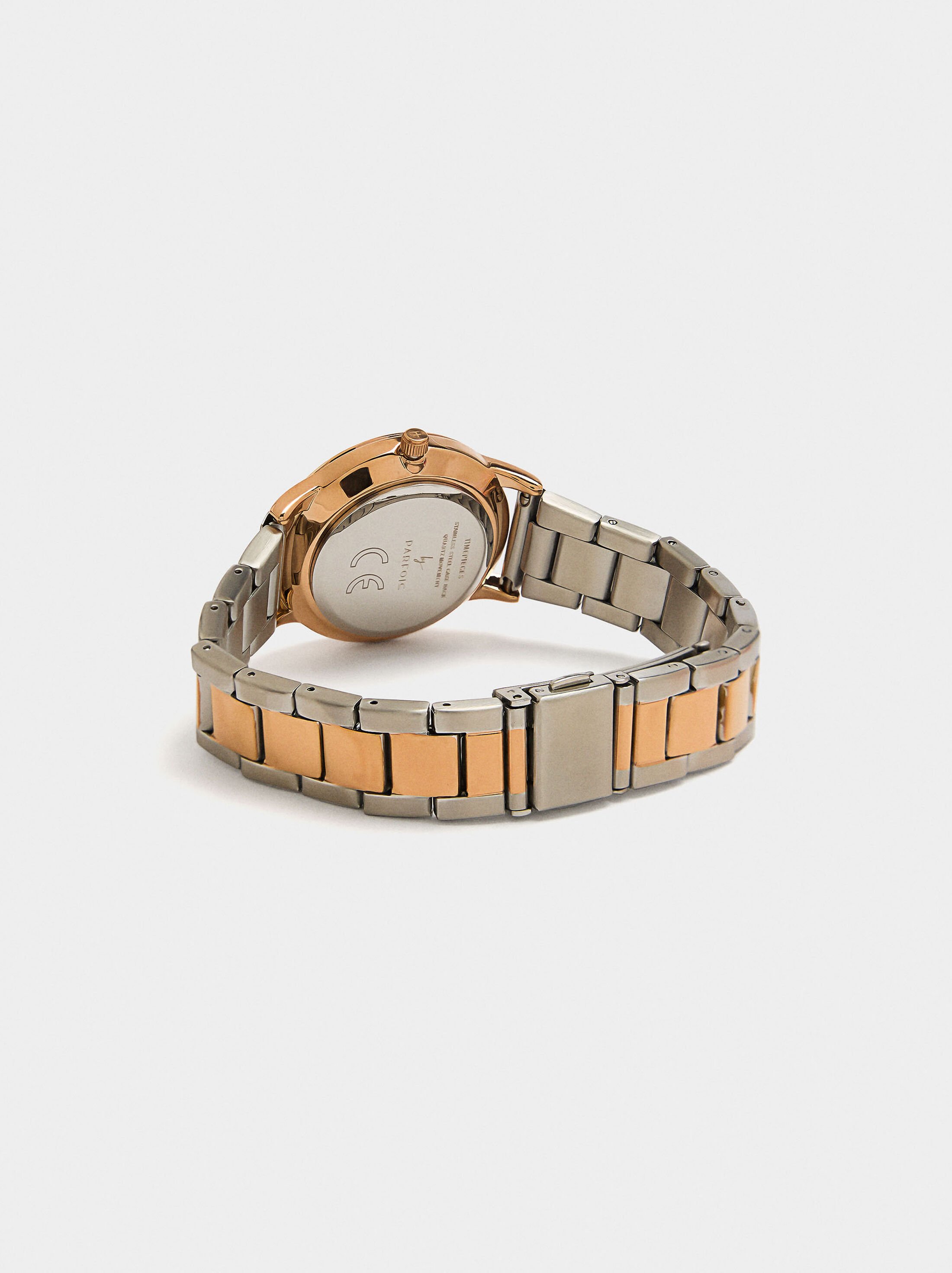 Bicolor watch with stainless steel bracelet image number 2.0