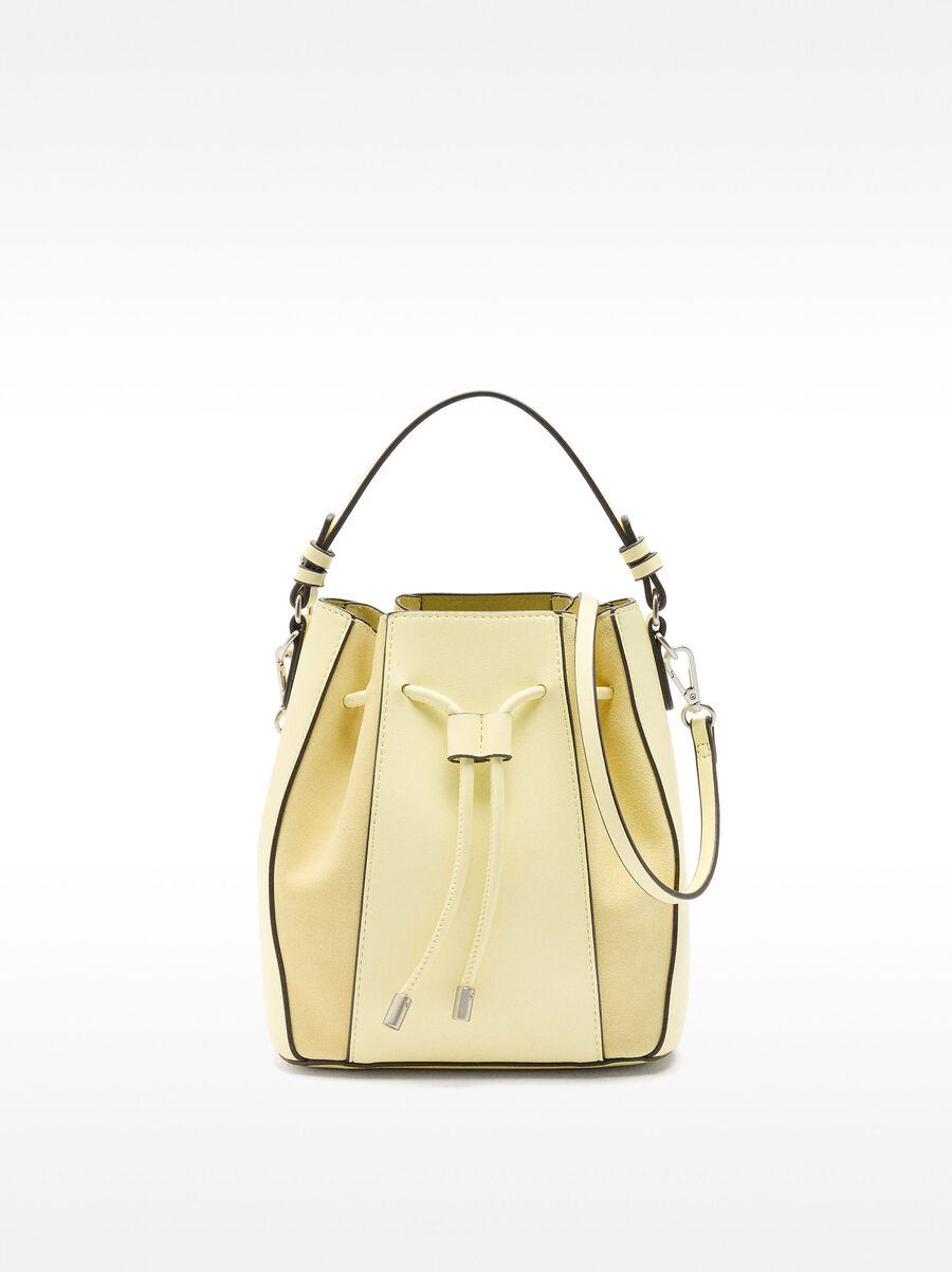 Bucket bag with leather 