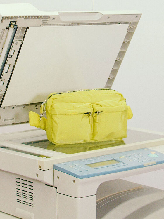 Nylon Crossbody Bag, Yellow, hi-res