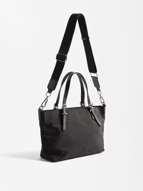 Nylon tote bag with strap M