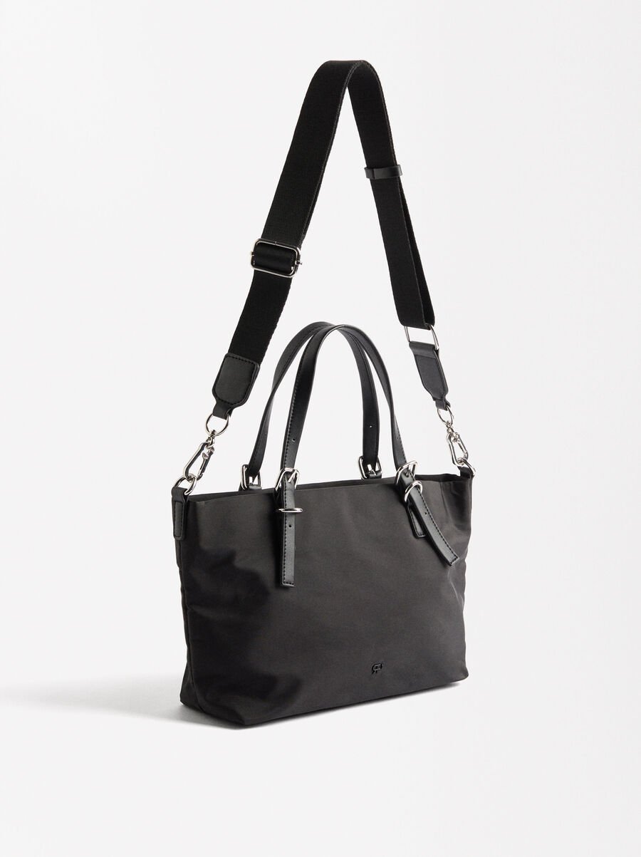 Nylon tote bag with strap M