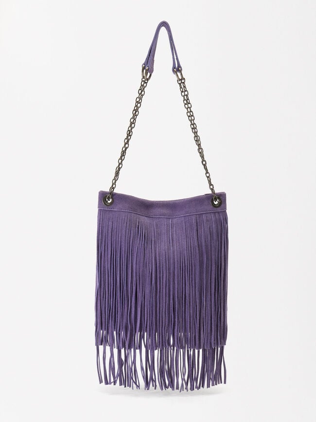 Leather Crossbody Bag With Fringes image number 0.0
