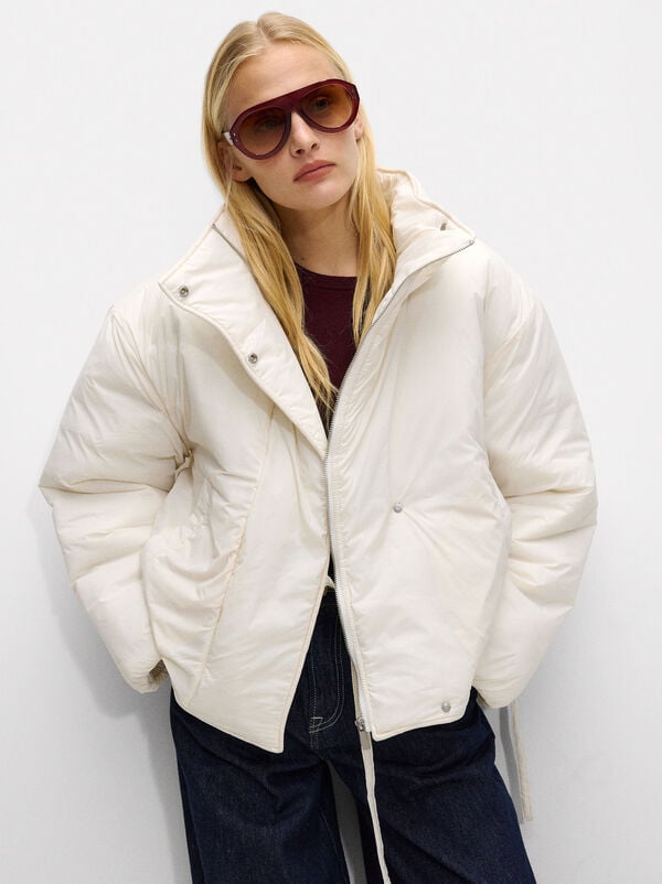 Quilted jacket with high collar