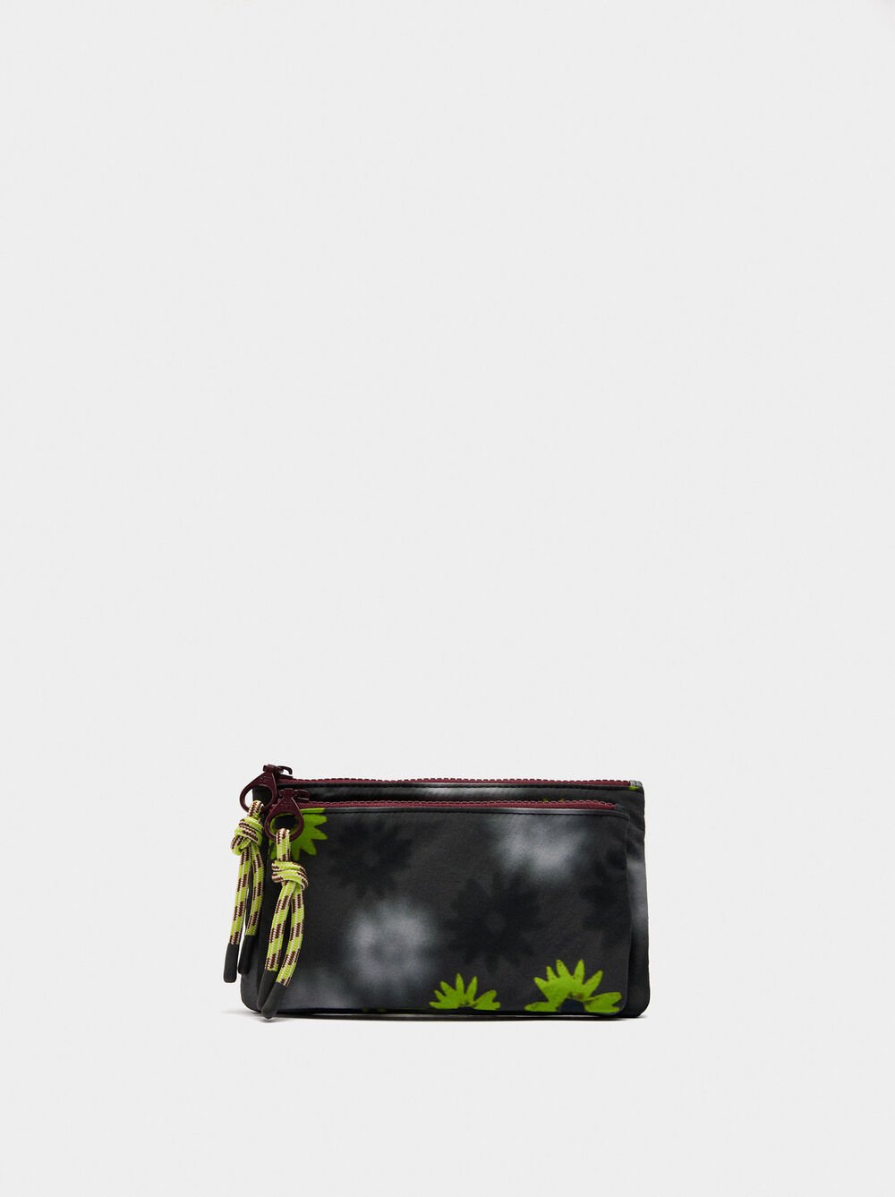 Printed floral nylon multi-purpose pouch