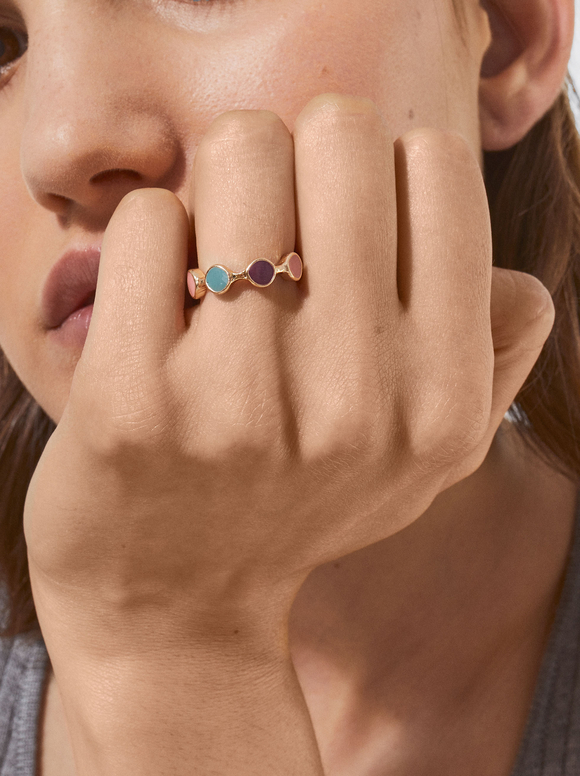 Enamel Ring, Multicolor, hi-res