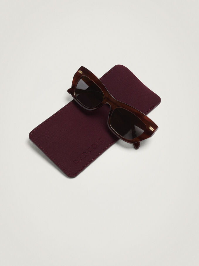Sunglasses With Resin Frame, Brown, hi-res
