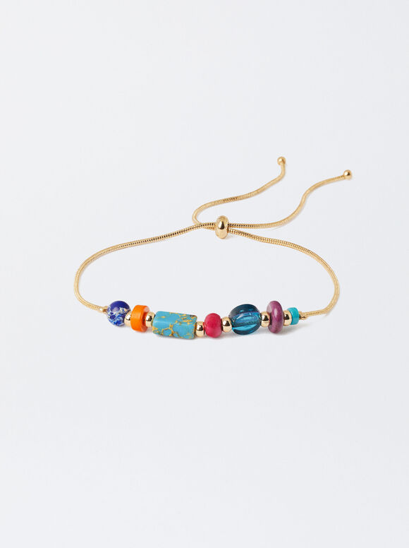 Bracelet With Stones And Resin, Multicolor, hi-res