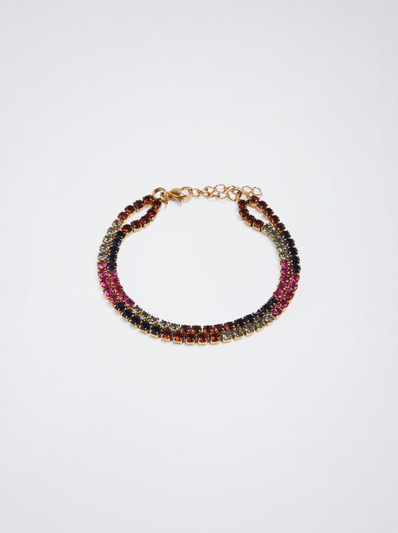 Steel Bracelet With Crystals, Multicolor, hi-res