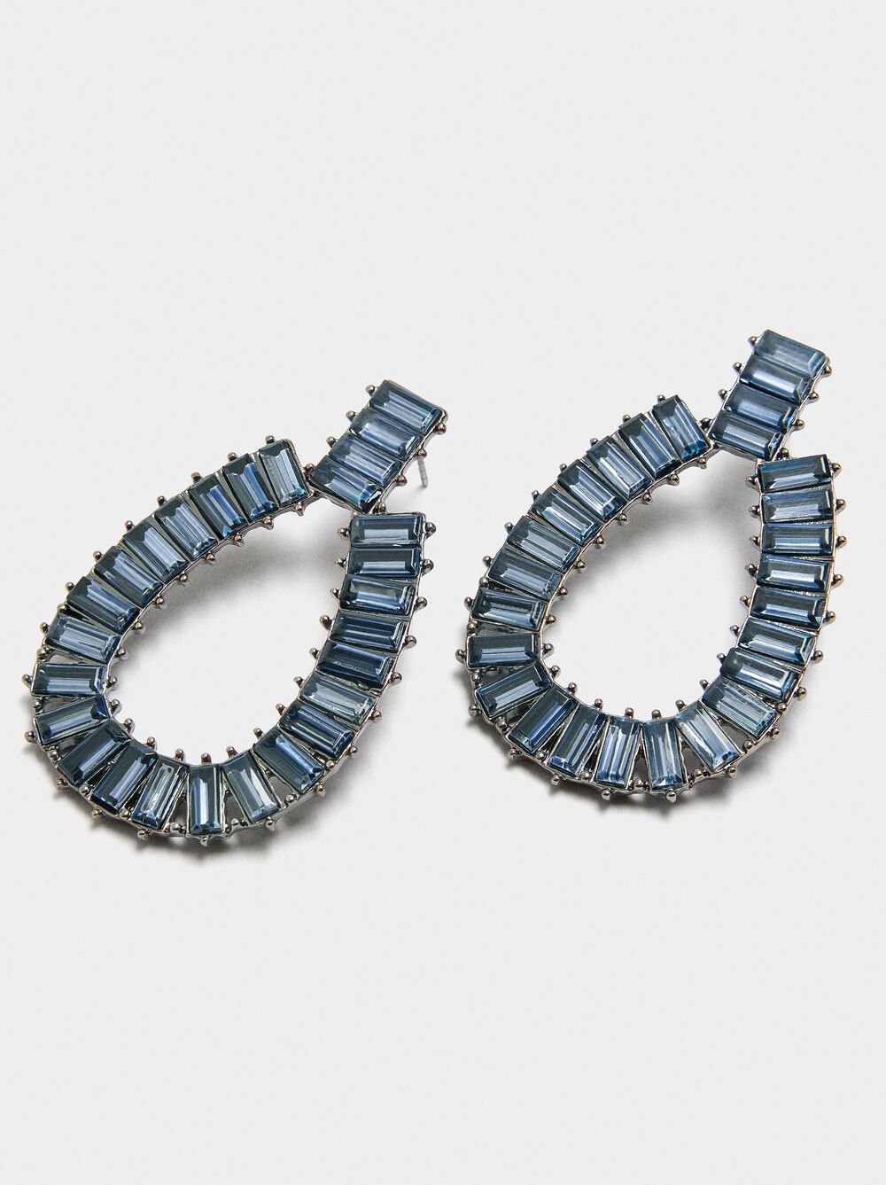 Maxi oval earrings with crystals