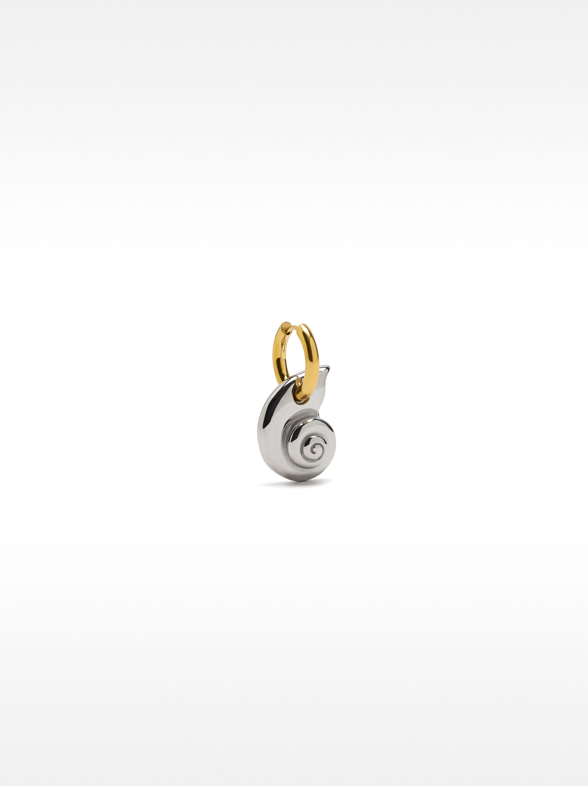 Anello singolo bicolore con conchiglia - acciaio inossidabile image number 0.0