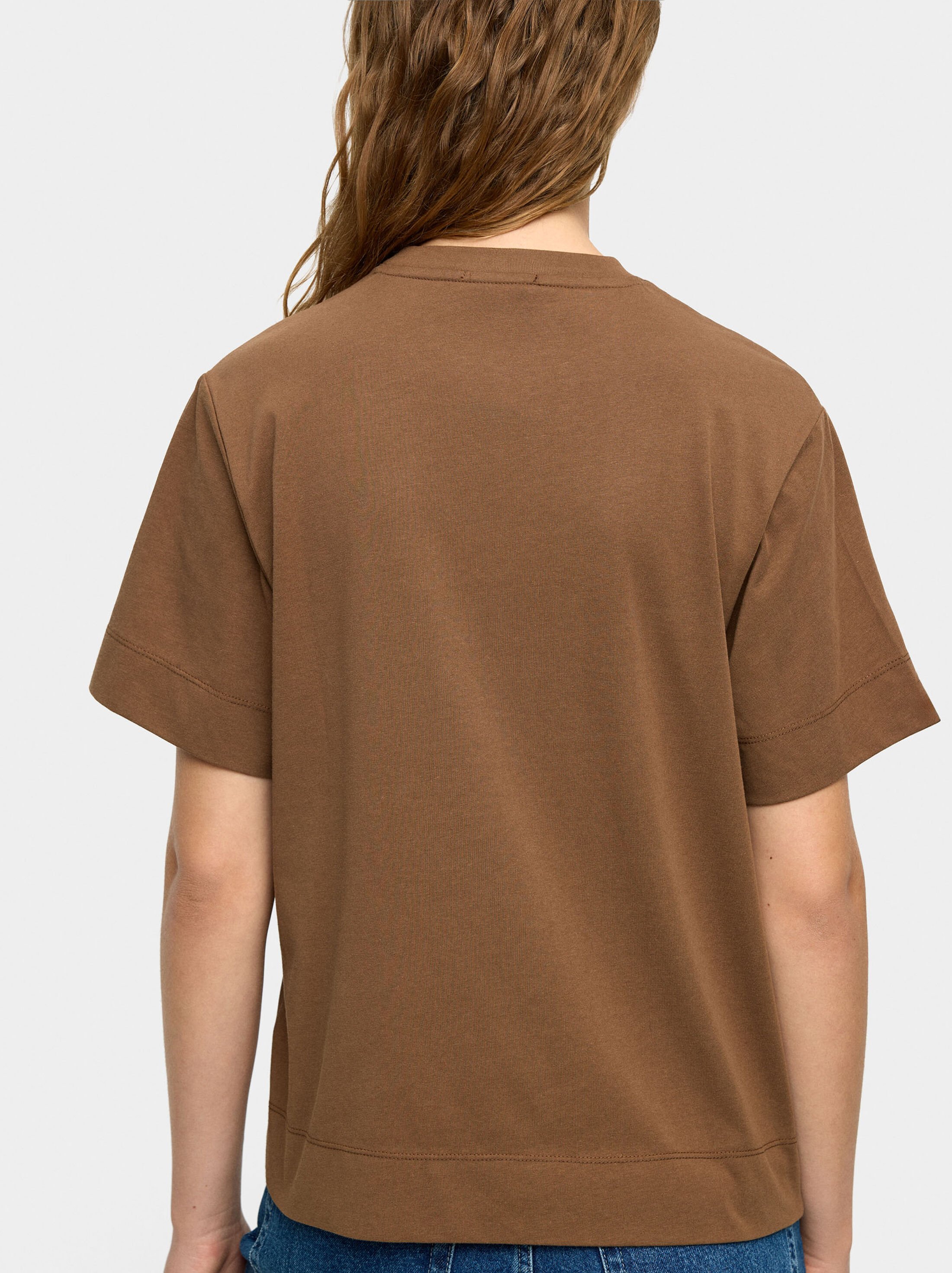 Cotton t-shirt with flower image number 3.0