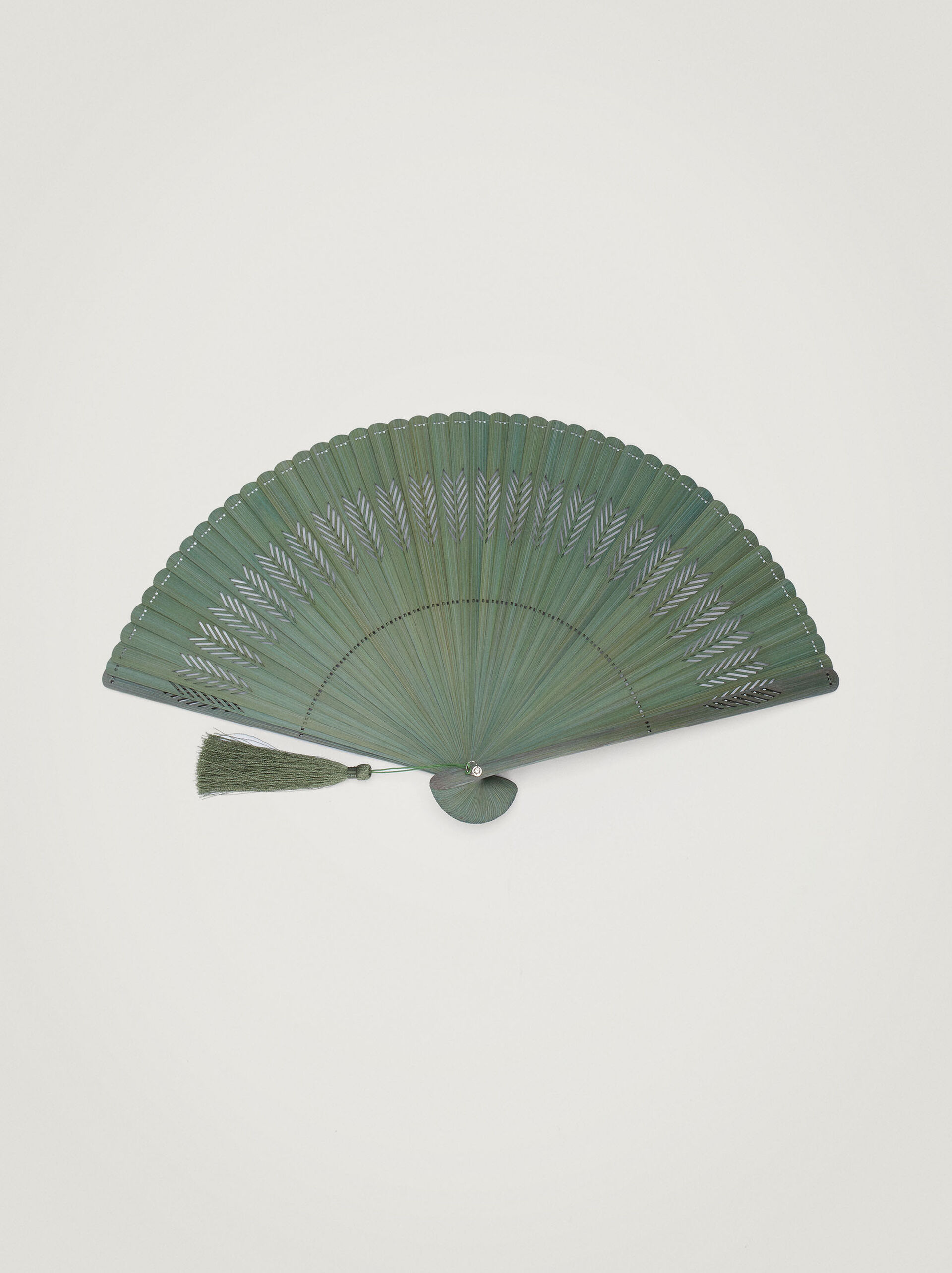 Perforated Fan With Tassel image number 0.0